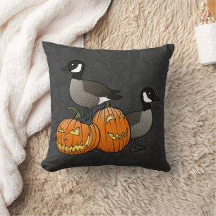 Coussin Oiseaux d'Halloween du Canada avec Jack-o-lanterne