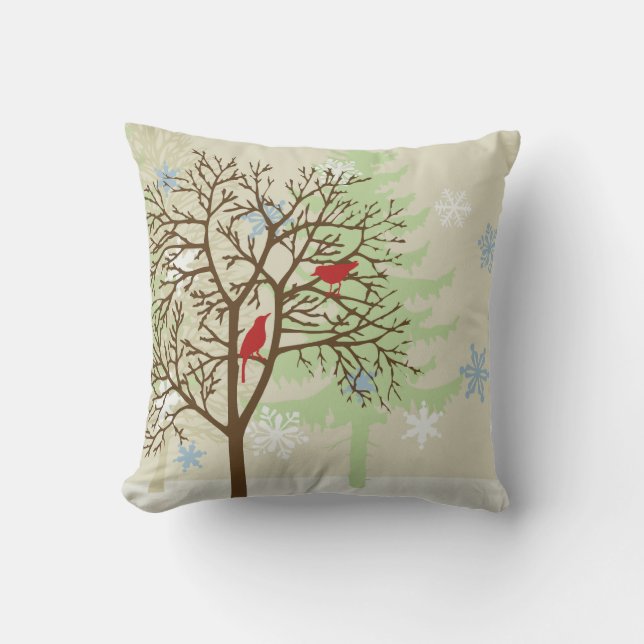 Coussin Oiseaux d'hiver (Recto)