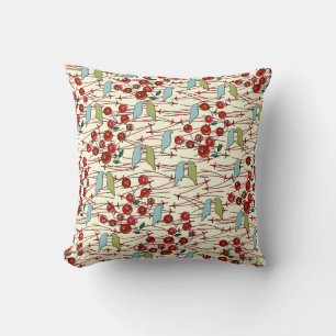 Coussin Oiseaux d'hiver et baies