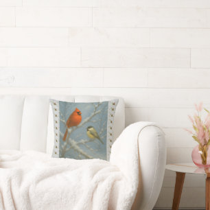 Coussin Oiseaux d'hiver – La vie dans le calme