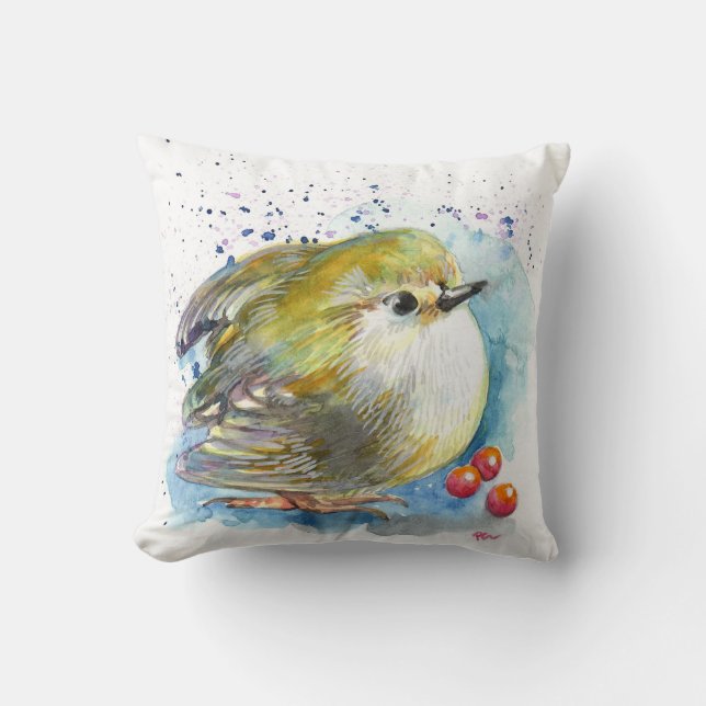 Coussin Oiseaux et baies (Recto)