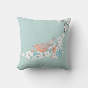 Coussin Oiseaux et fleurs