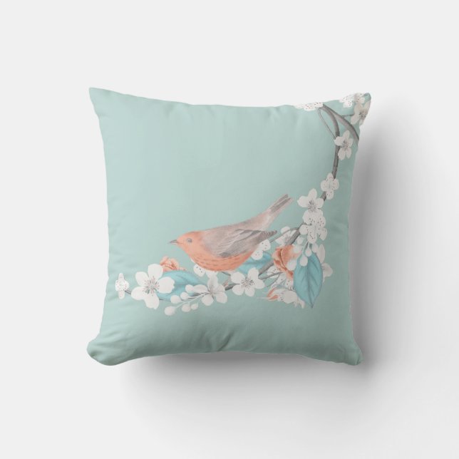 Coussin Oiseaux et fleurs (Recto)