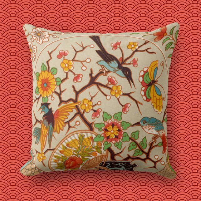 Coussin Oiseaux et papillons Lancer l'oreiller (Créateur téléchargé)