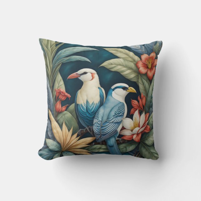 Coussin oiseaux et plantes des tropiques (Recto)