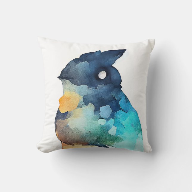 Coussin Oiseaux Faune Animaux Nature Aquarelle Art (Recto)