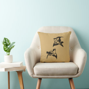 Coussin Oiseaux Japonais Couleurs Personnalisables