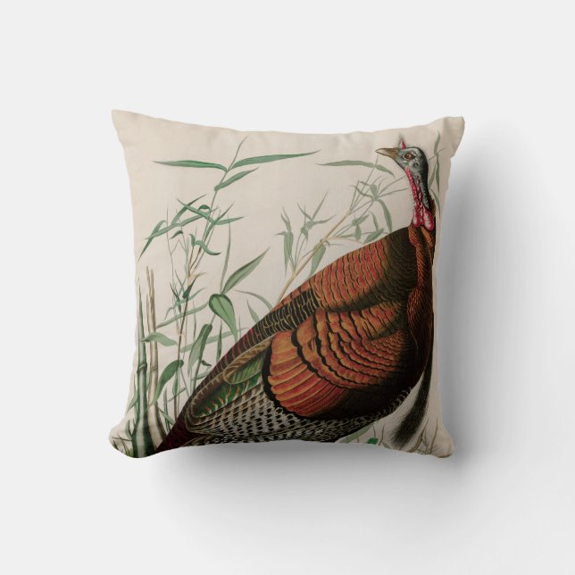 Coussin Oiseaux sauvages de Turquie d'Amérique Audubon Imp (Recto)