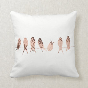 Coussin Oiseaux sur un carreau de fil