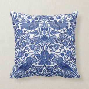 Coussin Oiseaux Tamarin Chine Bleu