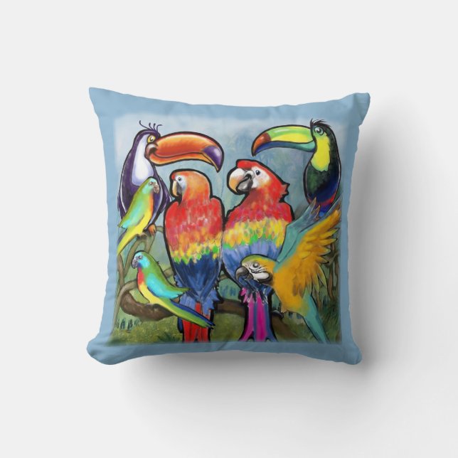 Coussin Oiseaux tropicaux (Recto)