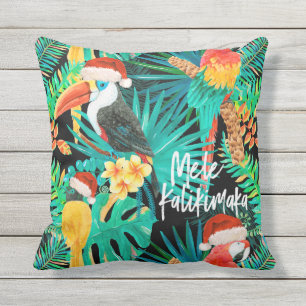 Coussin Oiseaux tropicaux de jungle de Mele Kalikimaka