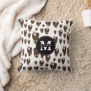 Coussin Oiseaux vautours Motif Monogramme