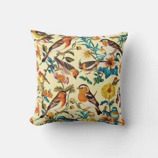 Coussin Oiseaux Vintage