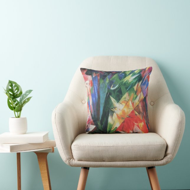 Coussin Oiseaux (Vogel) de Franz Marc, Art Cubisme Vintage (Chaise)