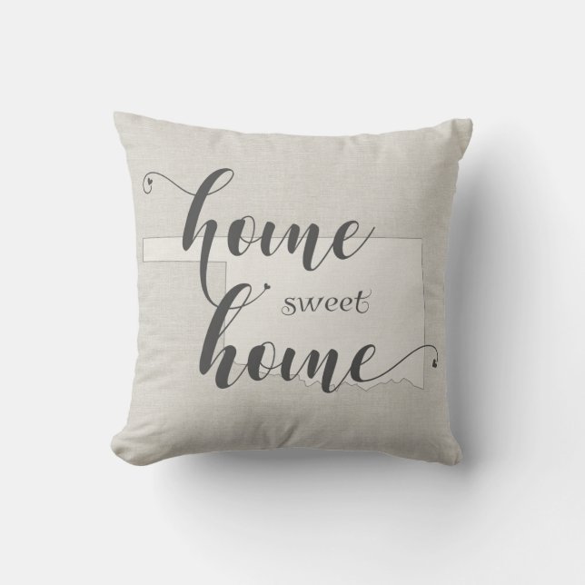 Coussin Oklahoma - Home Sweet Home burlap look (Recto)