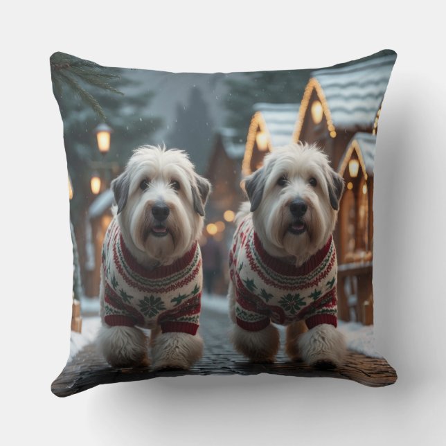 Coussin Old English Sheepdogs Christmas Snow Holiday (Verso)