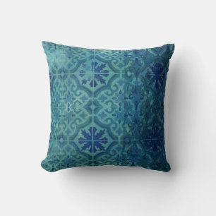 Coussin Old Havana Vintage Aqua Ocean Blue Beach Motif