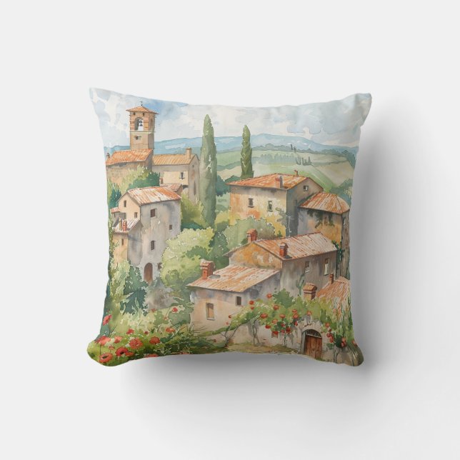Coussin Old Italian Village  (Recto)