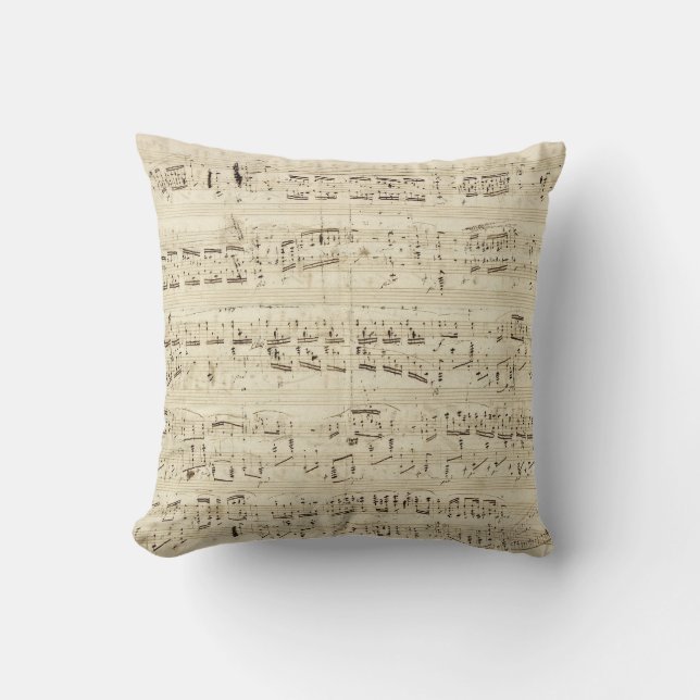 Coussin Old Music Notes (Recto)