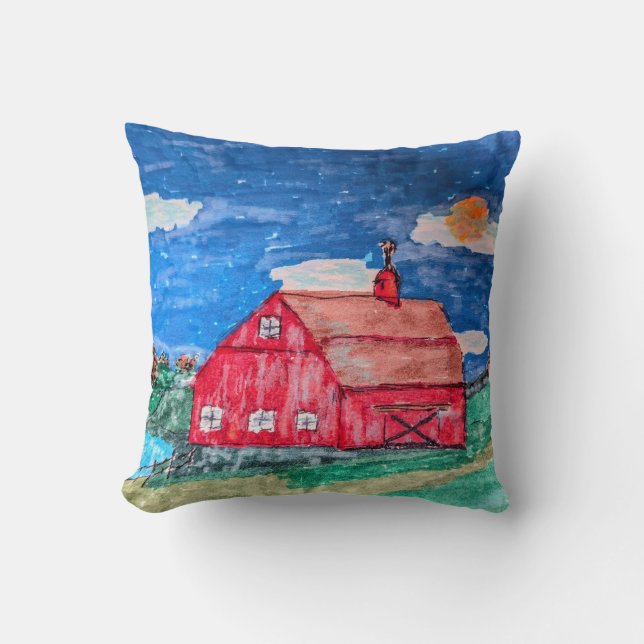 Coussin Old Red Barn (Recto)