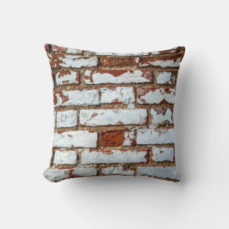 Coussin Old vintage brick wall with sprinkled white plaste