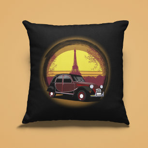 Coussin Oldtimer 2cv Charleston Paris Sonnenuntergang