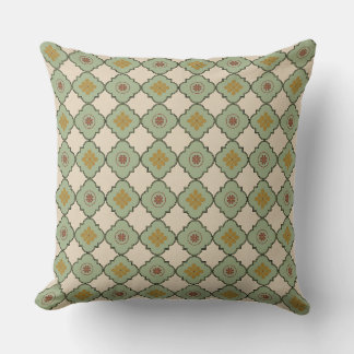 Coussin Olive Arcade Géométrique Floral
