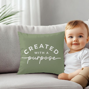 Coussin Olive Green Chrétienne citation Jeu d'oreiller