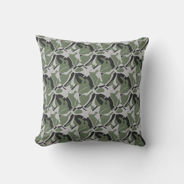 Coussin Olive Green Grey Black Swiling Impression contempo (Recto)