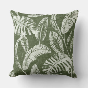 Coussin Olive Green Palm Feuilles Jeu d'oreiller