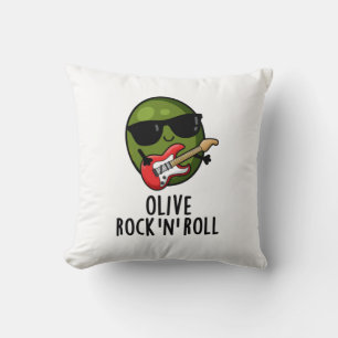 Coussin Olive Rock Et Roll Funky Rocker Olive Pun