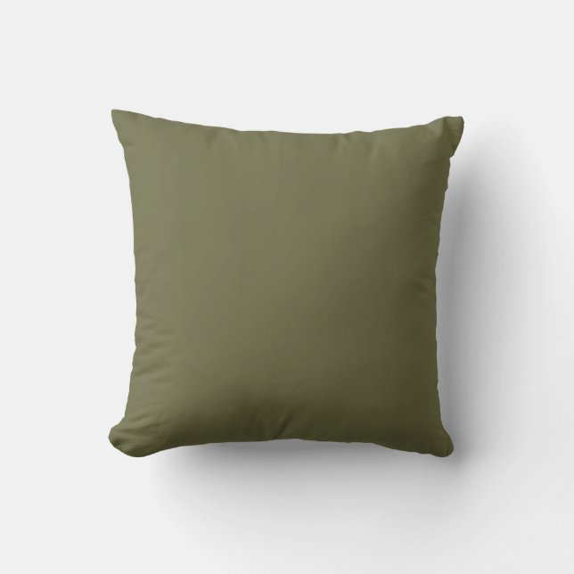Coussin Olive vert Terre couleur solide Imprimer (Recto)