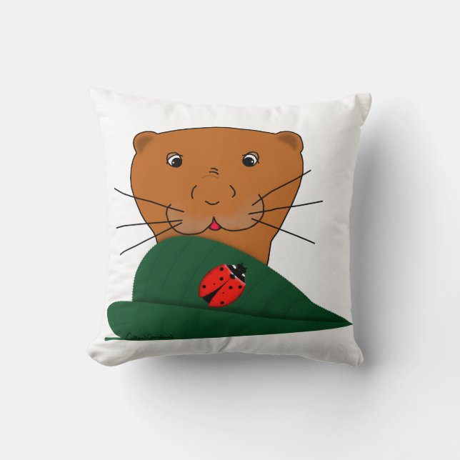 Coussin Oliver La Otter étudie une cocaïne (Recto)
