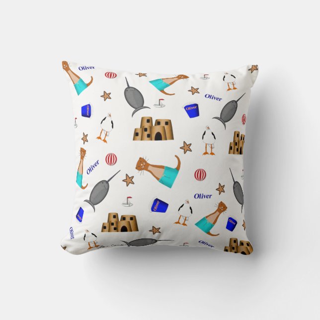 Coussin Oliver Le Motif de vacances de la plage d'été Otte (Recto)