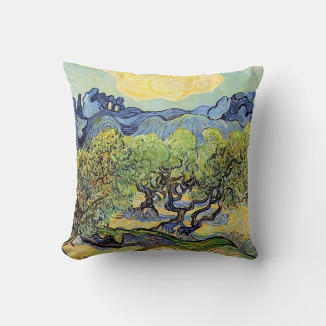 Coussin Oliviers avec Alpilles par Vincent van Gogh (Recto)
