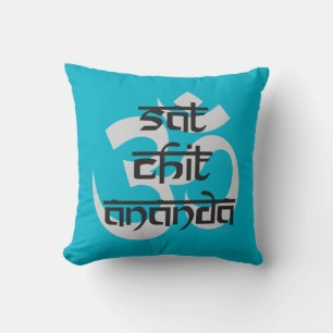 Coussin Om Sat Chit Ananda - Unique Mantra Turquoise