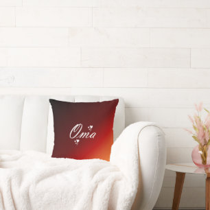 Coussin oma weiße schrift auf rotem grund