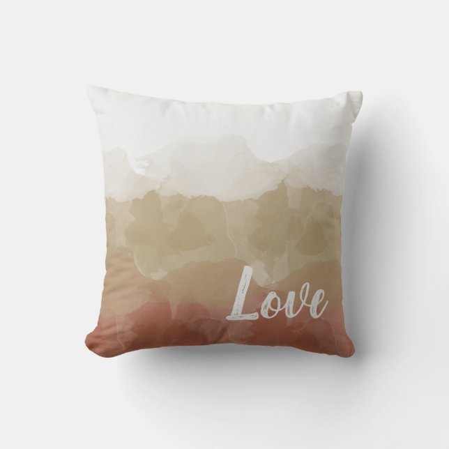 Coussin Ombre Brown et Tan Love Graceful Gradient (Recto)