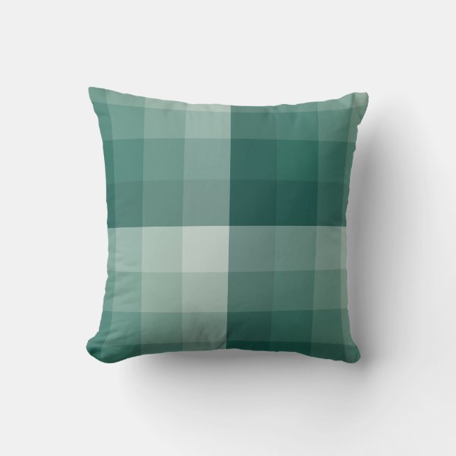 Coussin Ombre Checker Blocks Pine Green (Recto)