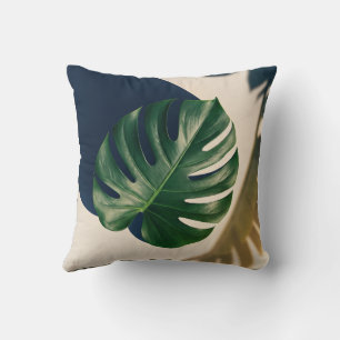 Coussin Ombre de feuille de Monstera de modernisme tropica