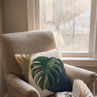 Coussin Ombre de feuille de Monstera de modernisme tropica