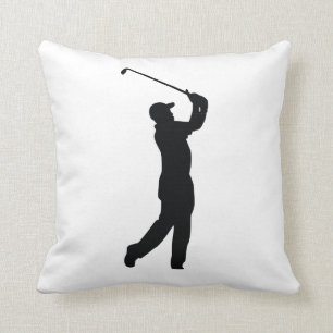 Coussin Ombre de silhouette noire de golf