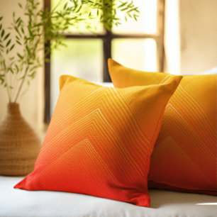 Coussin Ombre géométrique orange à jaune