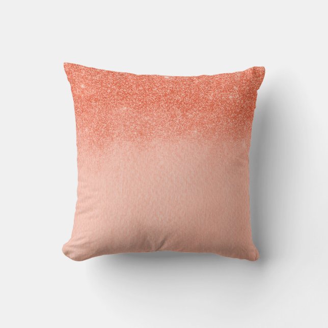 Coussin Ombre Joli Corail Rose Pêche Couleur de 2019 (Recto)
