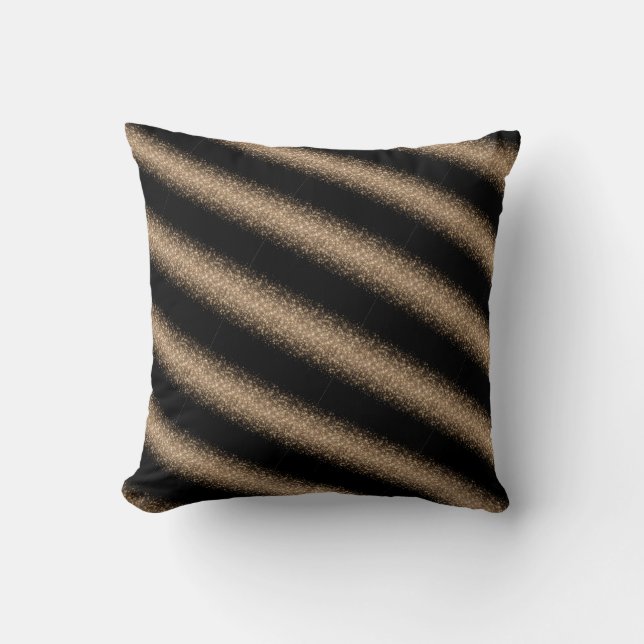 Coussin Ombre Pailleté Noir & Or Élégant (Recto)