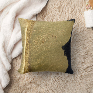 Coussin Ombre parties scintillant or abstrait