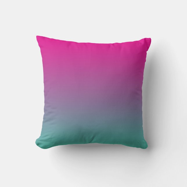 Coussin "Ombre pourpre et turquoise magenta" (Recto)