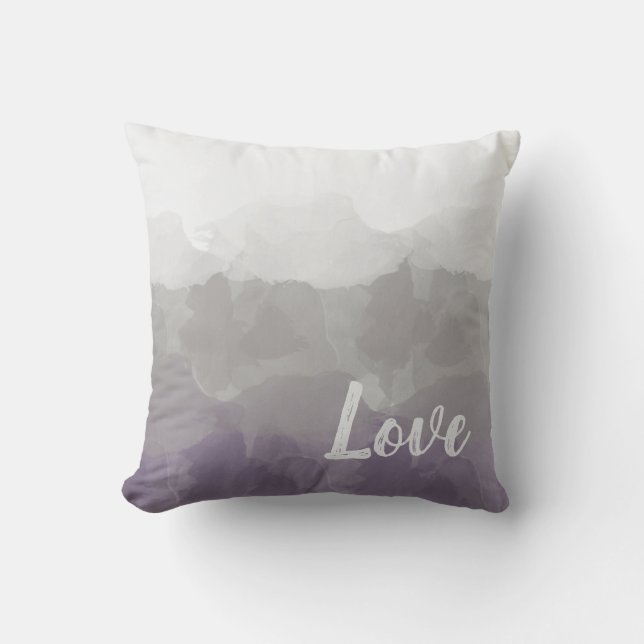 Coussin Ombre Purple et Grey Love Graceful Gradient (Recto)