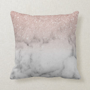 Coussin Ombre Rose or Parties scintillant Marbre tendance